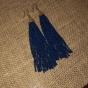 Navy Tassel Earrings